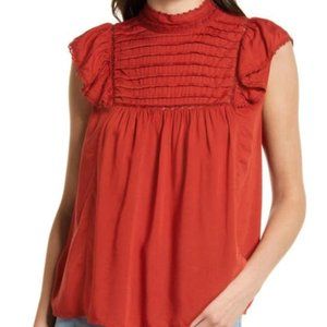 TREASURE & BOND Smocked Yoke Sleeveless Blouse Size: M